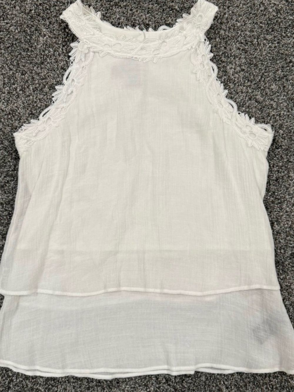 BCX White Lace-Trim Halter Camisole